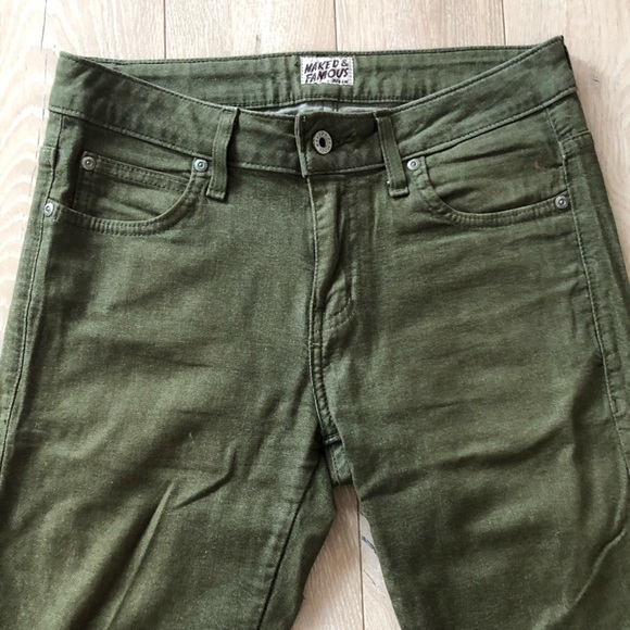 Naked & Famous Denim Skinny Guy Green Stretch Jeans Size 30 - Picture 9 of 16